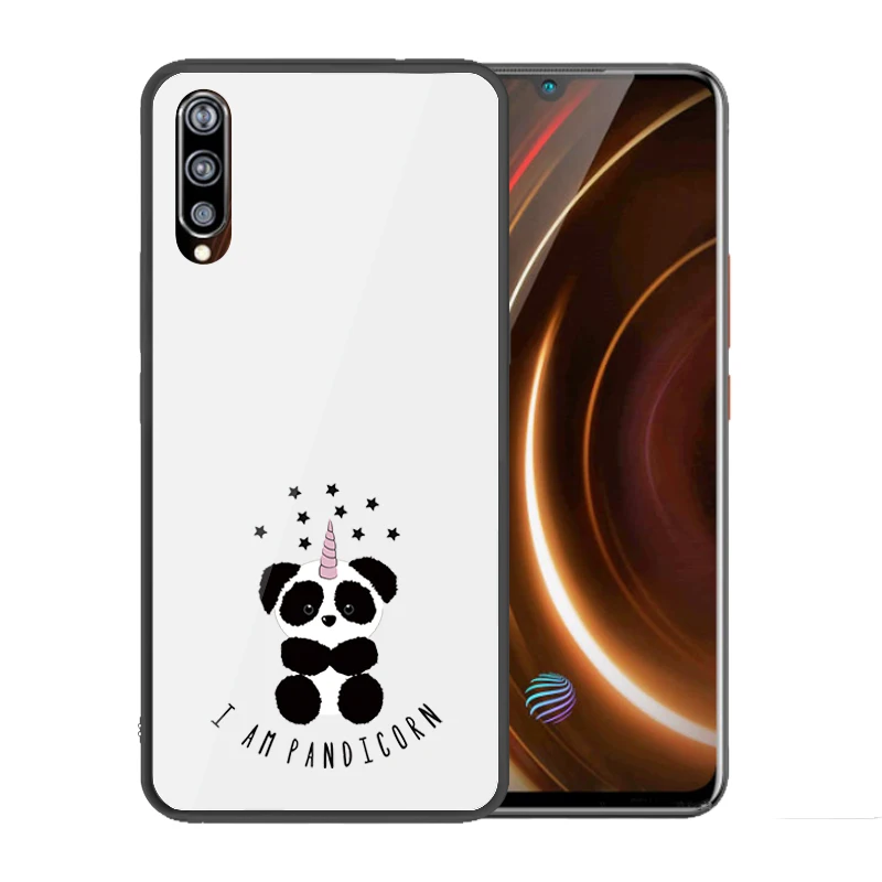Закаленное стекло крышка для Vivo iQOO Милый Панда чехол Coque Fundas | Мобильные телефоны
