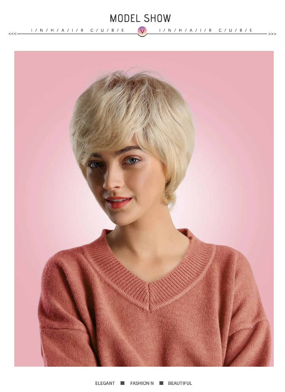 INHAIR cube 6 дюймов Синтетические волосы смесь естественная волна короткие парики для женщин пушистый Ombre блонд бесплатно парик крышка