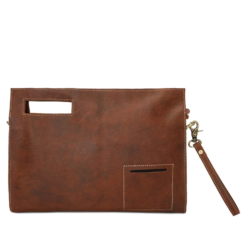 Для Мужчин's Винтаж Стиль из натуральной яловой кожи клатч Повседневное