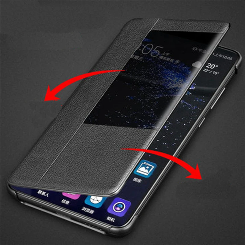Роскошный флип-чехол из искусственной кожи с окошком для просмотра Huawei Mate 20 Pro 20X