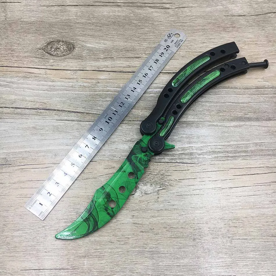 CS GO бабочка в ноже Karambit нож практика складной нож бабочка тренажер игра нож тупое лезвие без края инструмент