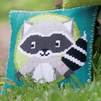 Животные 02 DIY Рукоделие Набор Акриловая Пряжа вышивка подушка Гобелен Холст Подушка передняя вышивка крестиком наволочка - Цвет: Красный
