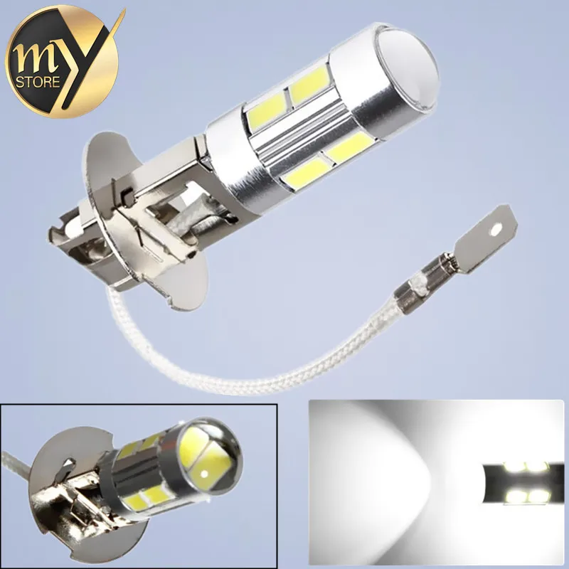 

2pcs H3 10 led car light Fog led high power lamp 5630 smd Auto car led bulbs Car Light Source parking 12V 6000K Headlight White