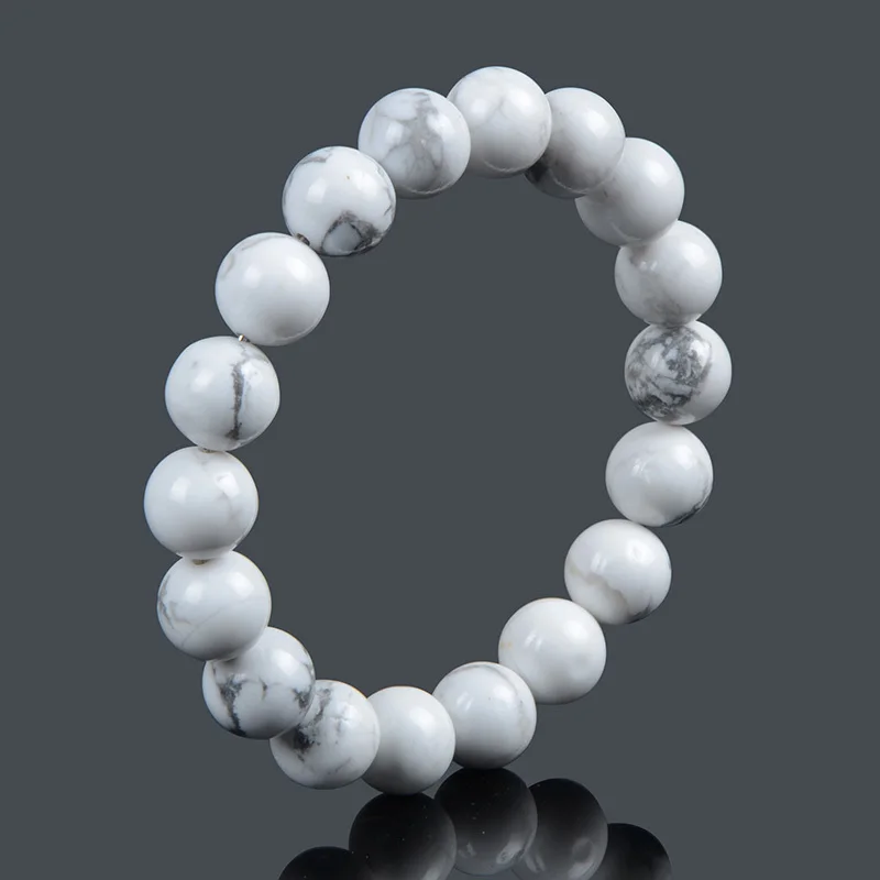 Chanfar 10 мм Белый Howlite тигровый глаз и лавовый камень кристалл бисером камень браслет для женщин мужчин ювелирные изделия