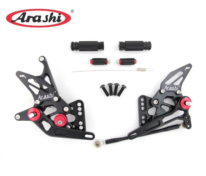 Black Arashi мотоциклист Регулируемые подножки для SUZUKI GSXR GSX-R 600 750 2006-2010 CNC Rearset подножки GSX R 600cc 750cc - Color: Black