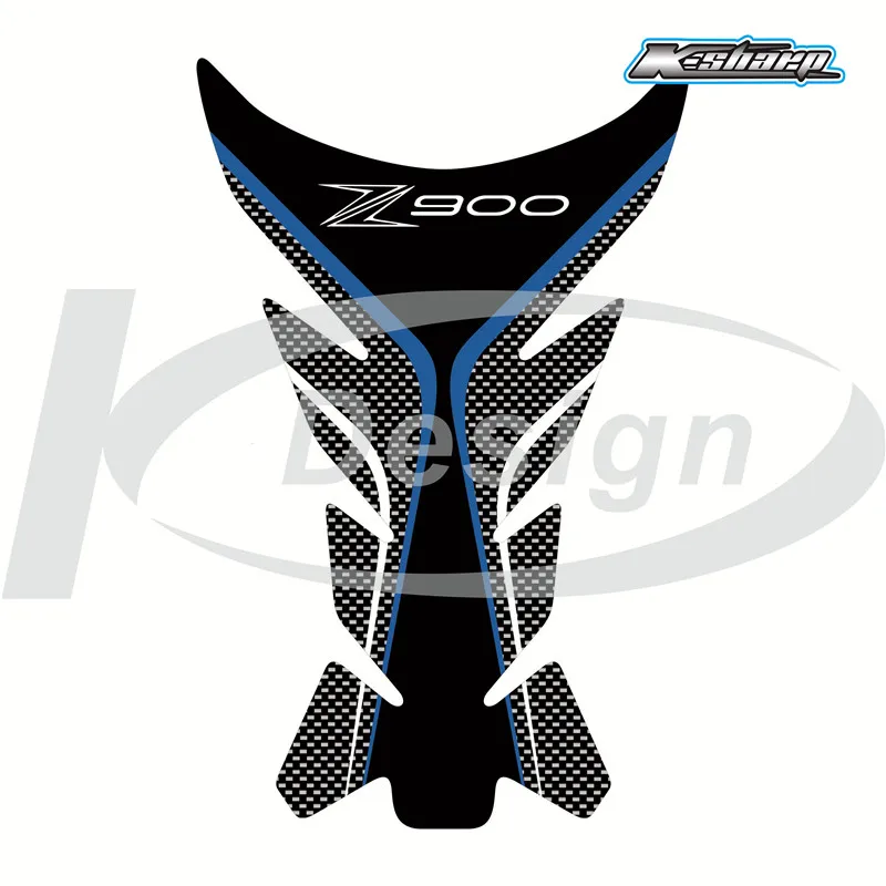 K-sharp Carbon 3D ADESIVI наклейка эмблема защита бак Pad газовая КРЫШКА ПОДХОДИТ KAWASAKI Z900 Z 900 - Цвет: TANK PAD BLUE