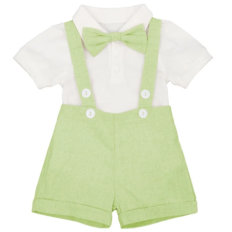 Light Green Одежда для маленьких мальчиков костюм для Cake Smash, комплект из 3 предметов, одежда для мальчиков на день рождения милый костюм джентльмена для свадебной вечеринки для мальчиков, костюм для фотосъемки - Цвет: Light Green