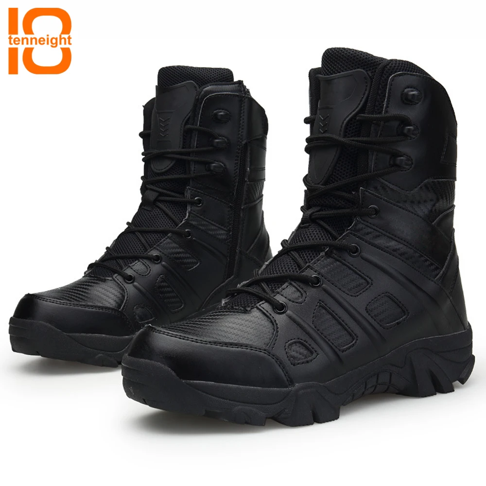 

TENNEIGHT2018 Outdoor Hiking Shoes Men's Army Desert Boots High-top Military Tactical Boots Men Breathable training combat boots
