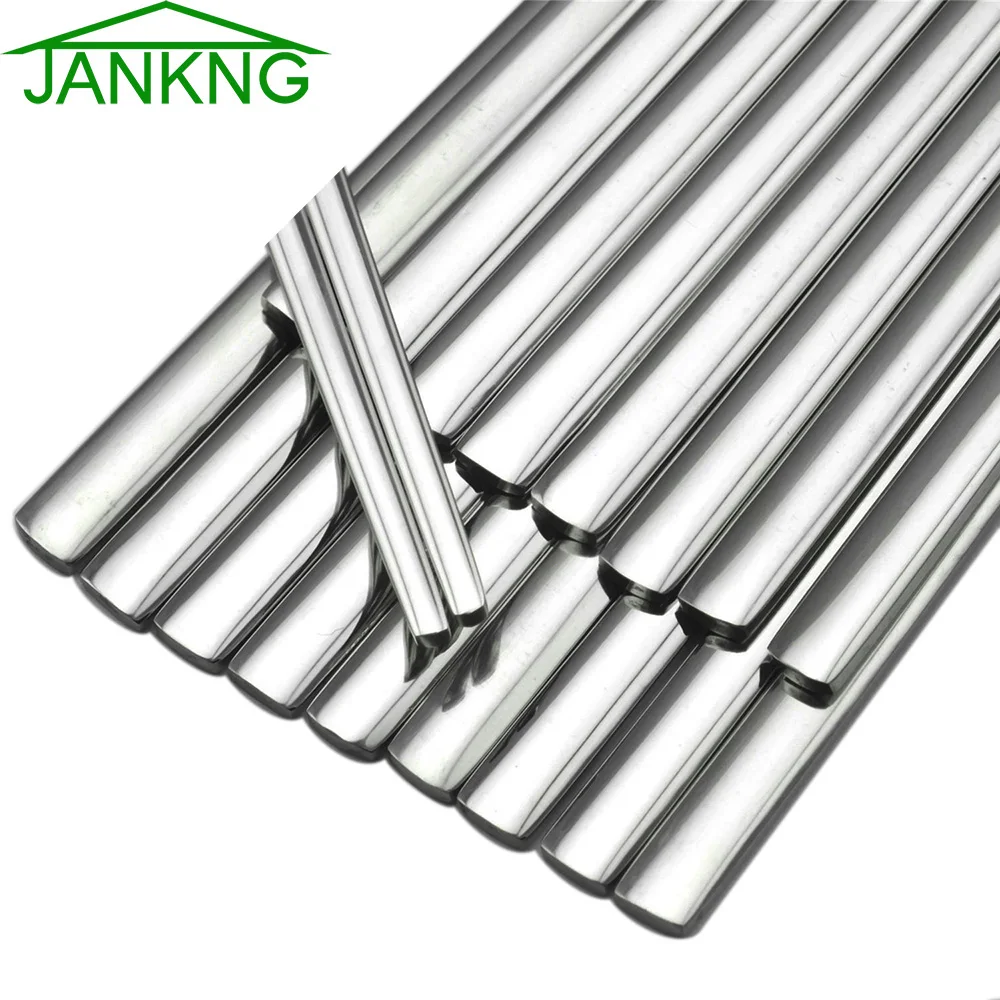Палочки для еды JANKNG в Корейском стиле, высококачественные палочки из нержавеющей стали 18/10, плоские кухонные столовые приборы японские суши - изображение