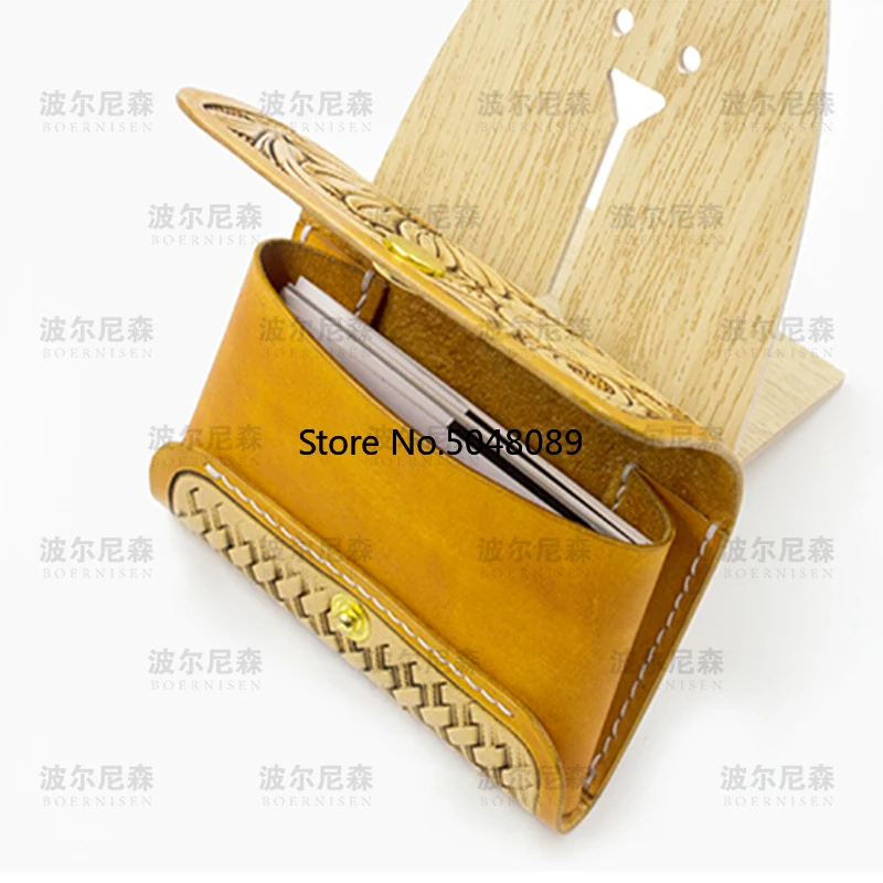 Японский стальной нож DIY кожаный держатель для визитных карточек маленький