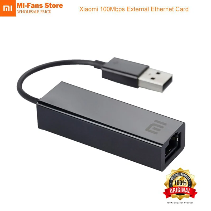 Оригинальная внешняя быстрая Ethernet карта Xiaomi USB RJ45 Mi 2 0 к кабелю LAN адаптер 100 Мбит/с