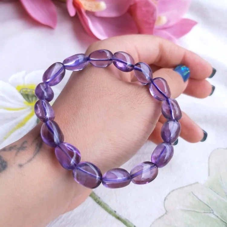 

Amethyst baroque 9-11mm bracelet 7.5inch FPPJ wholesale beads nature