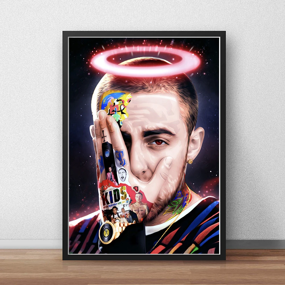 Постер и принты Mac Miller хип хоп Ангел раппер звезда аниме альбом холст картина