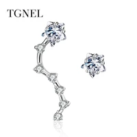 tgnel 925 sterling silver drop earrings trendy 2018 fine jewelry for women cubic zircon ear crawler earrings for women earring