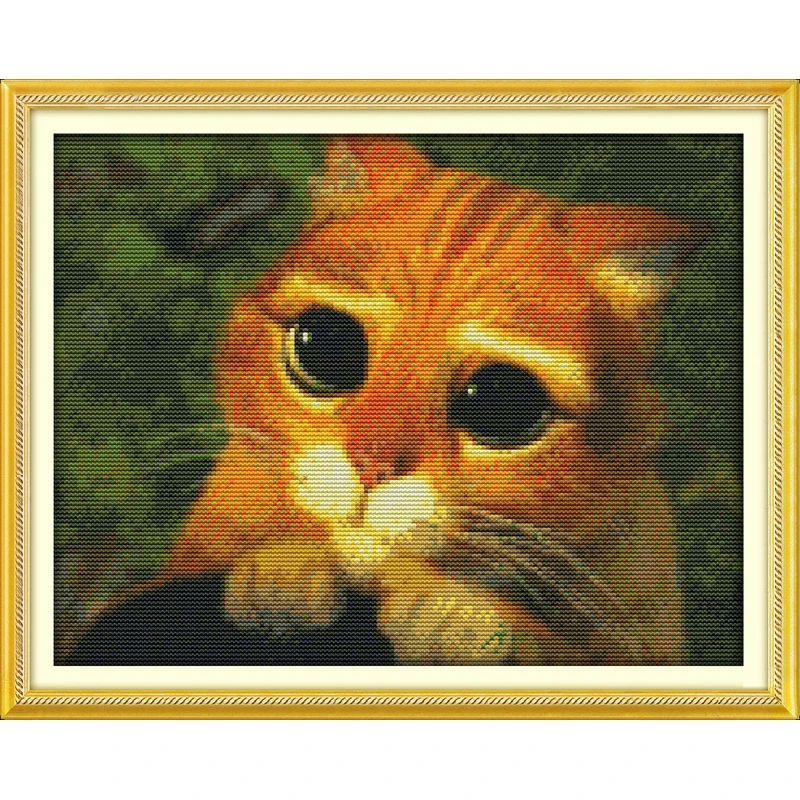 

Everlasting Love Lovely Cat Chinese Cross Stitch Kits Ecological Cotton Stamped Printed 11CT DIY New Year Decorations For Home