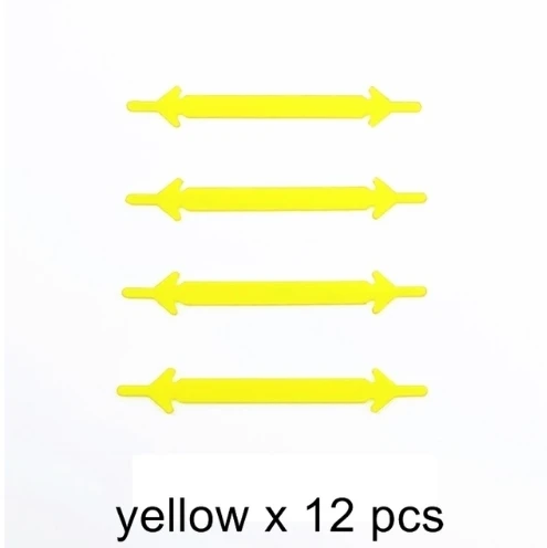 B-yellow-12pcs 16 шт./лот и 12 шт./лот аксессуары для обуви Новинка шнурки для обуви унисекс эластичные силиконовые шнурки резиновый шнурок N067 - Цвет: B-yellow-12pcs