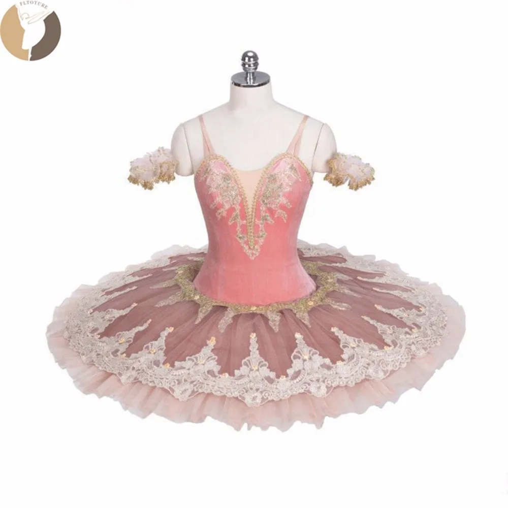 Женская балетная пачка профессиональная бархатная розового цвета костюмы для