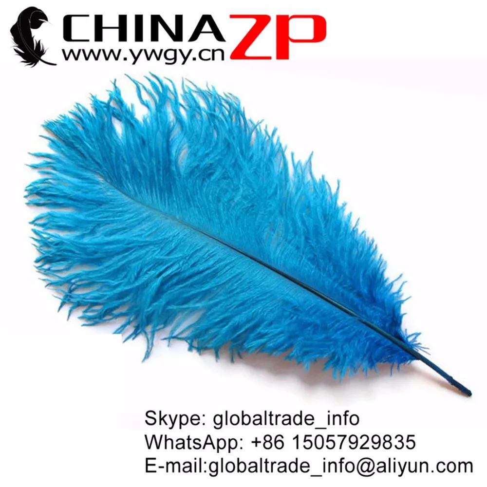 

CHINAZP Factory 30-35cm(12-14inch) 200pcs/lot Selected Quality Dyed Blue Ostrich Wing Plume Feathers