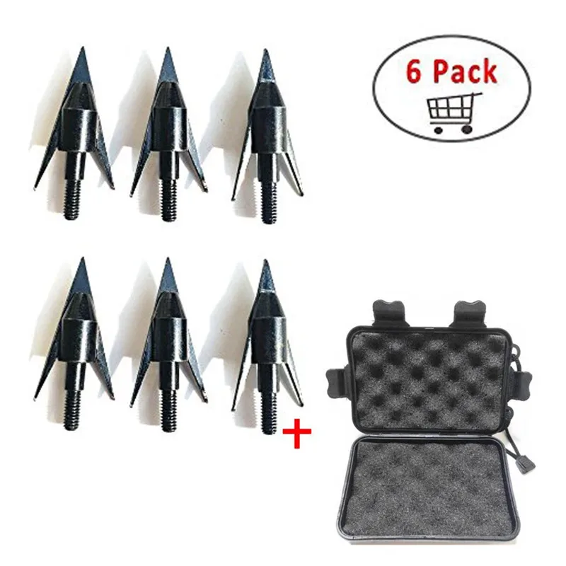 Наконечник для стрелы 2 лезвия Shoting рыба стрелка головки точек черный Bowfishing Broadheads
