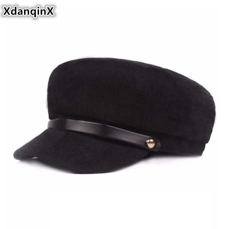 XdanqinX зимняя плотная теплая плоская кепка для мужчин и женщин ретро модная