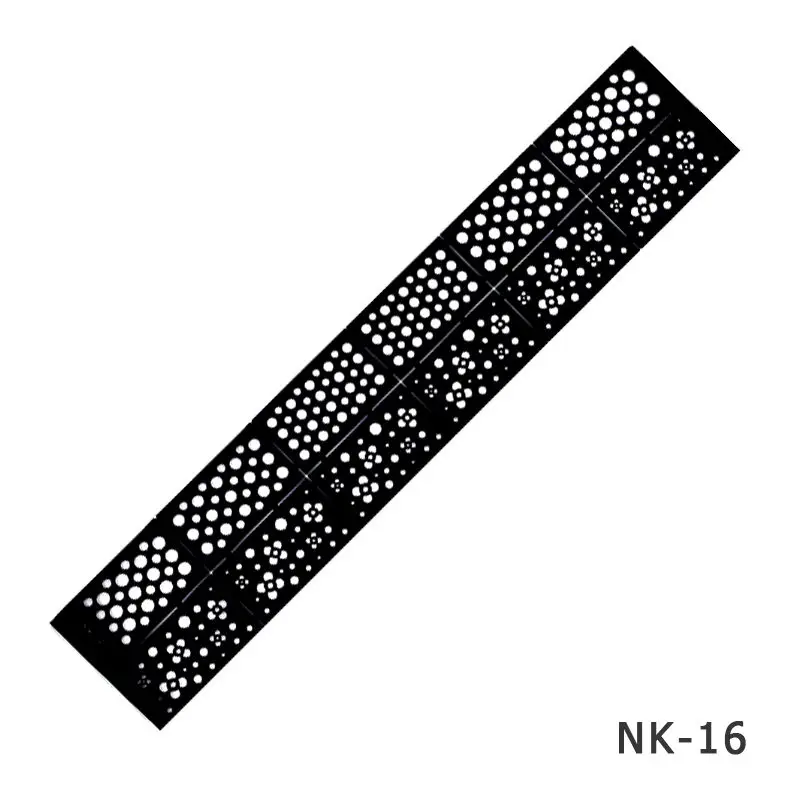 NK16 YZWLE, 1 лист, советы для дизайна ногтей, руководство, полые наклейки, акриловые кристаллы, французские шаблоны для ногтей, 3D трафареты, наклейки, инструмент для укладки - Цвет: NK16