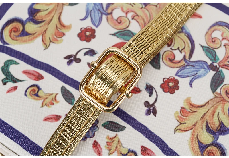 Роскошная коробка с пряжкой масляным принтом для женщин вечерняя сумочка на