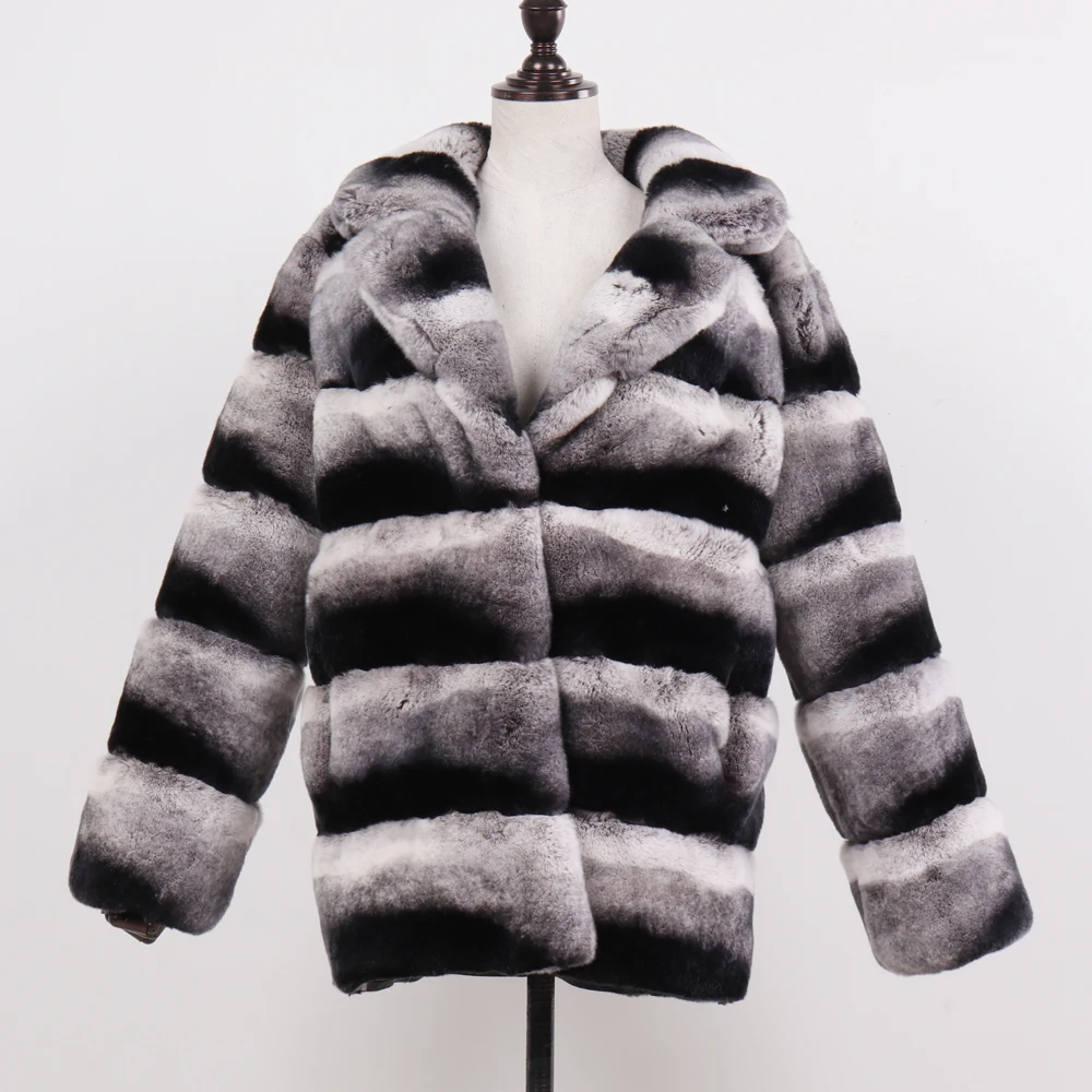 Новый бренд класса люкс 100% натуральный Лисий мех куртка с мехом кролика рекс 90 см
