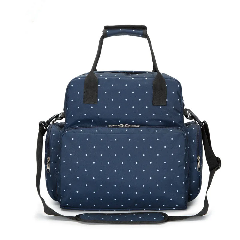 Blue Dot Печатная посылка для мам, сумка для подгузников, рюкзак mochilas, детские подгузники, большая емкость, сумки для мам, Висячие коляски, сумка для коляски - Цвет: Blue Dot