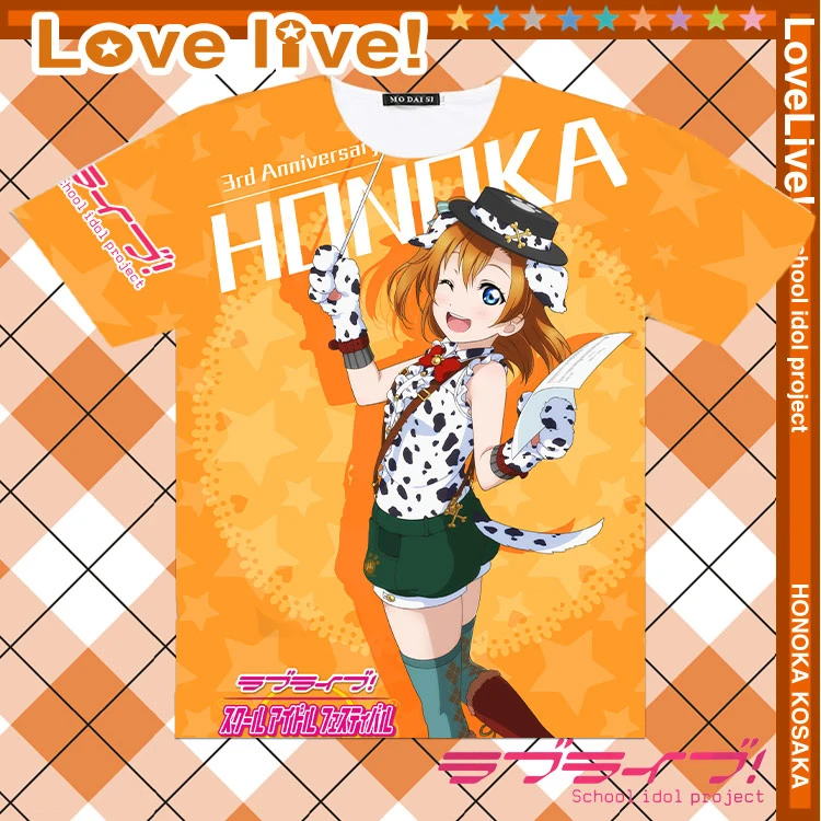 Новое поступление мужская и женская футболка аниме Love live Kotori Minami Eli Ayase косплей