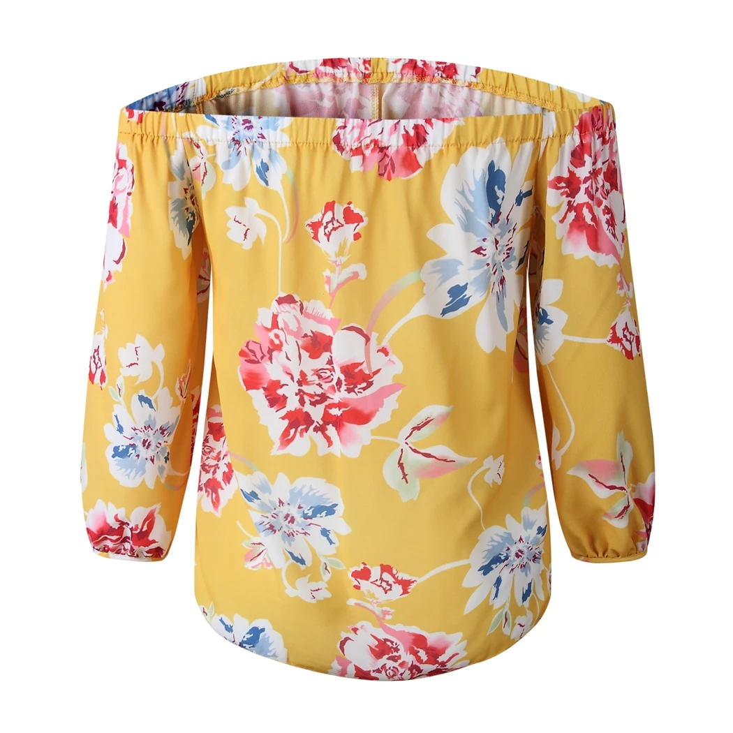 2019 Sexy Off Shoulder Floral Blouse Top Women Summer Half Sleeve Sash Neck Shirt Beach Boho Lace Up Loose Blouses Tunic Femme |