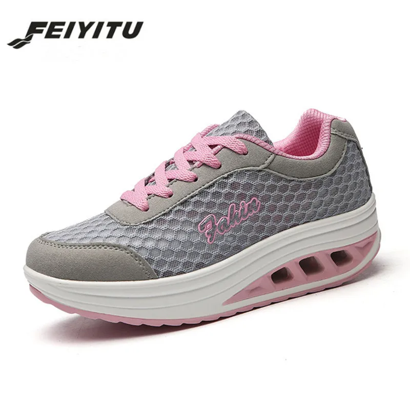 FeiYiTu/женские кроссовки на платформе Сезон весна-лето Дышащая повседневная обувь