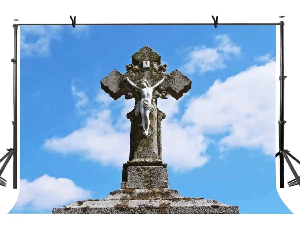 

7x5ft Backdrop Outdoor Cross Backdrop Jesus on the Cross Photography Background