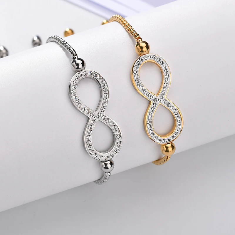 ELSEMODE Infinity Love номер 8 свадебный браслет женский для влюбленных с фианитами |