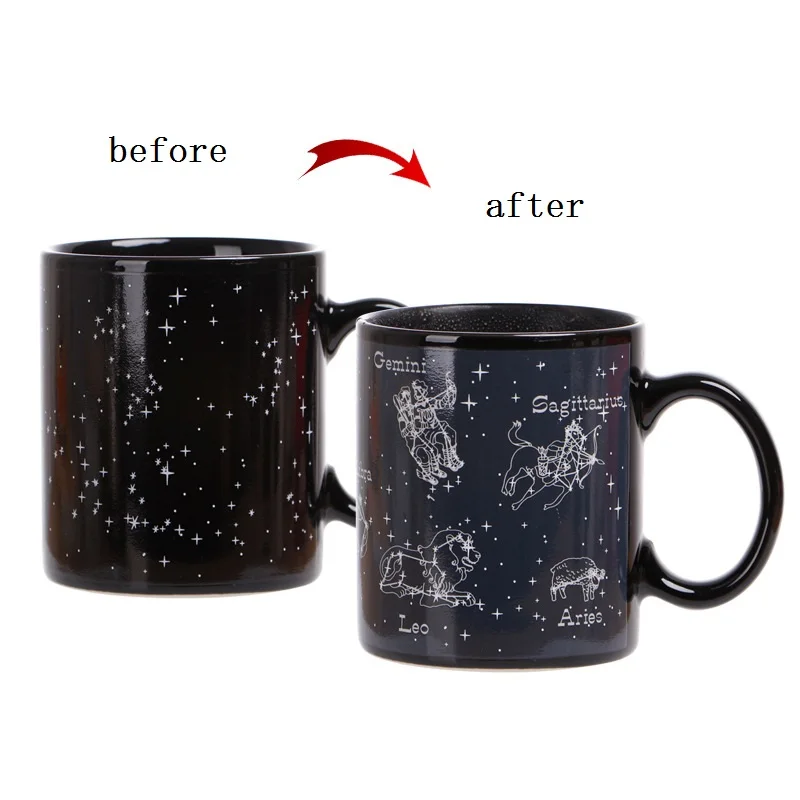 330 мл модная керамическая кружка для изменения цвета Термочувствительная