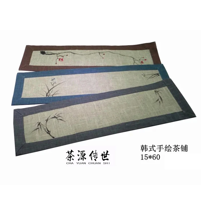 

Chayuanchuanshi Talber Runners Chinese Classical Linen Table Flag Tablecloth Korean Cotton Linen Christmas Tea Table Tea Flag