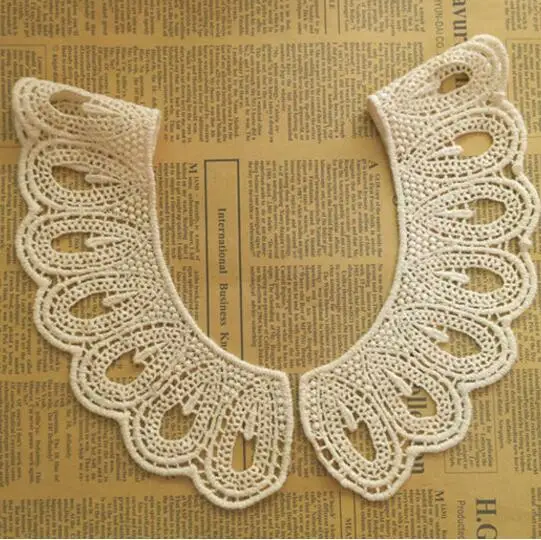 Хлопковая вышитая кружевная Шейная горловина воротник одежда отделка швейная