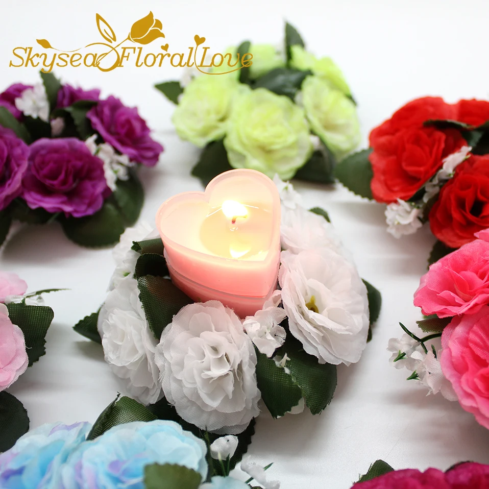 Разноцветный венок в виде цветов 10 см Рождественский гирлянда искусственные