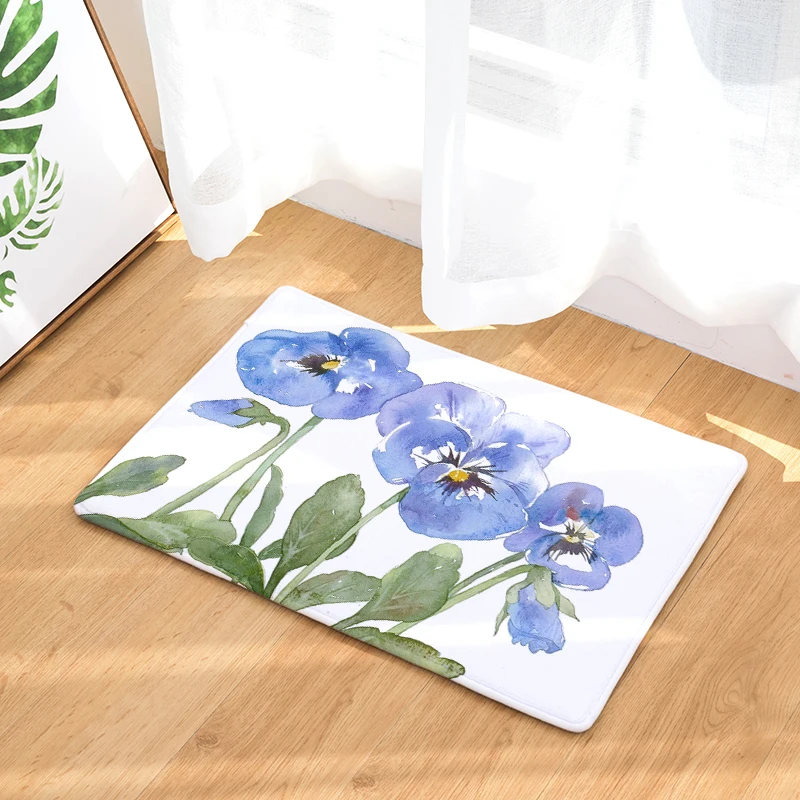 Фланелевые дверные коврики с цветами домашние для ванной комнаты ног Длинные