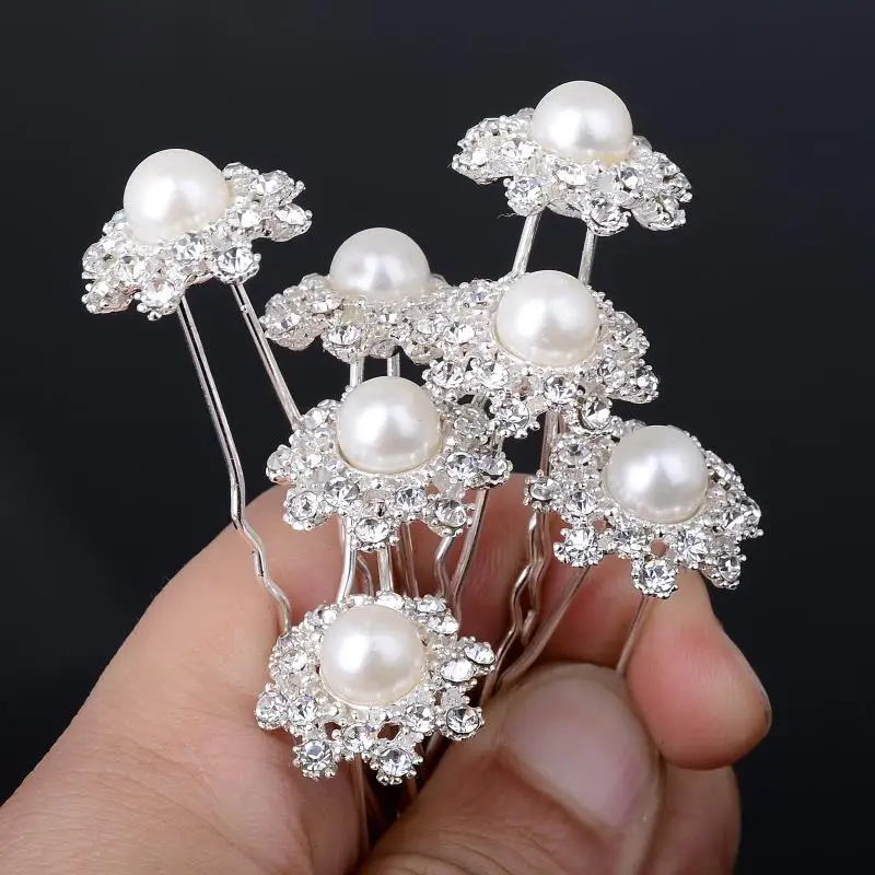 

20Pcs/lot Wedding Bridal Hair Pins Simulated-pearl Hair Stick Flower Hairpin Woman U Hair Clips Hair Jewelry Accessories