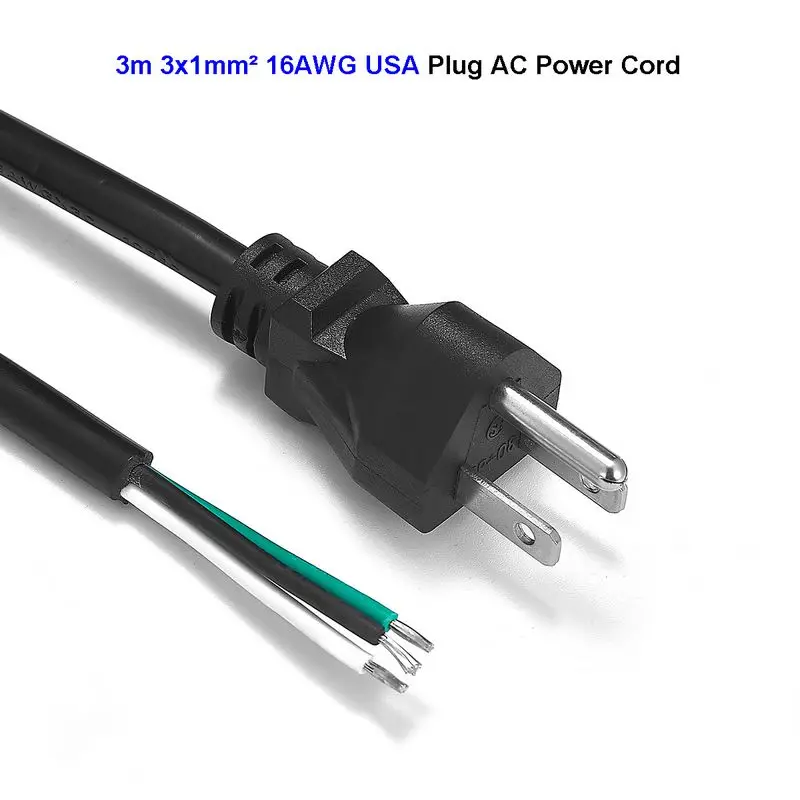 США AC мощность удлинитель 3 м 10ft 16AWG 1 мм посудомоечная машина кабель для