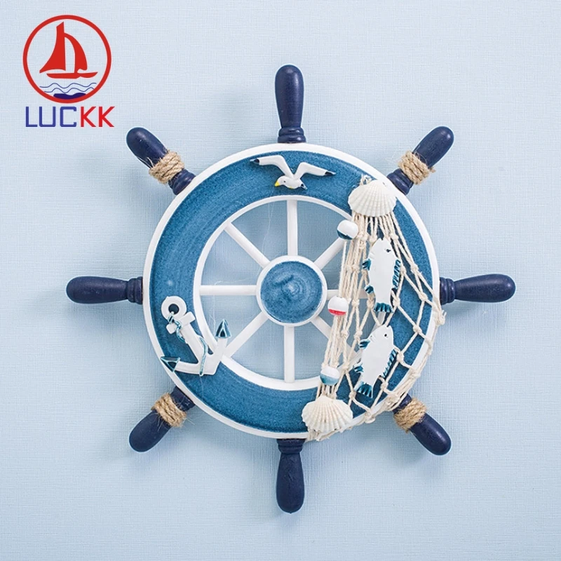 Деревянный руль LUCKK 23 см в средиземноморском стиле настенный креативный Морской