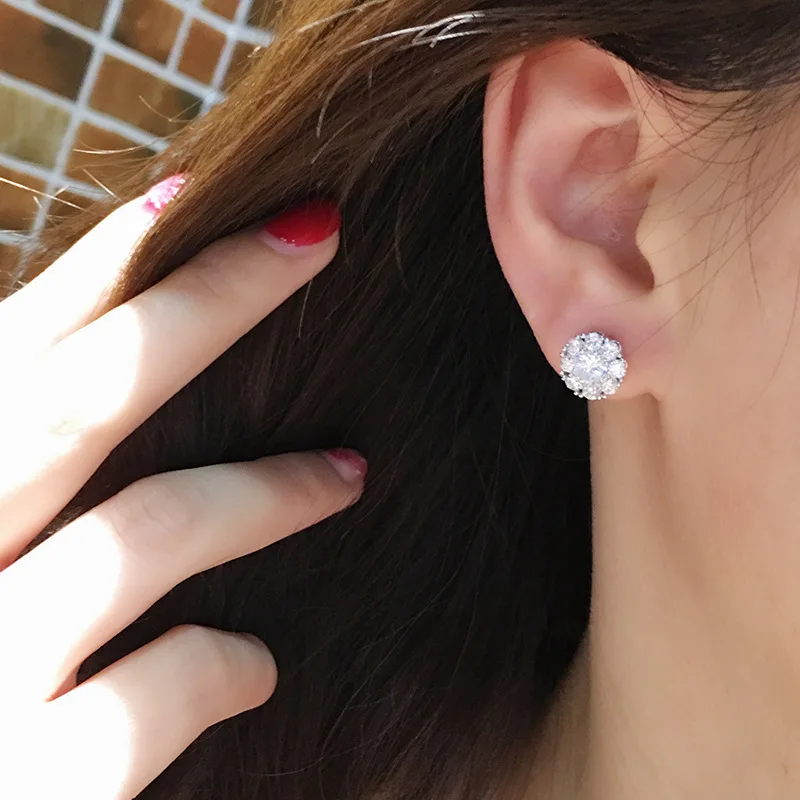 Vicney 2019 New design stud earrings AAA Zircon Crystal earings novel Rotatable earring For Women jewelry high quality gifts | Украшения и