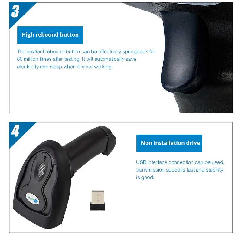 Беспроводной/проводной лазерный сканер штрих-кода NETUM K2 2 4 ГГц | Компьютеры и офис