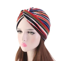 muslim women elephant floral cotton knotted turban hat scarf cancer chemo beanies cap head wrap headwear hair accessories