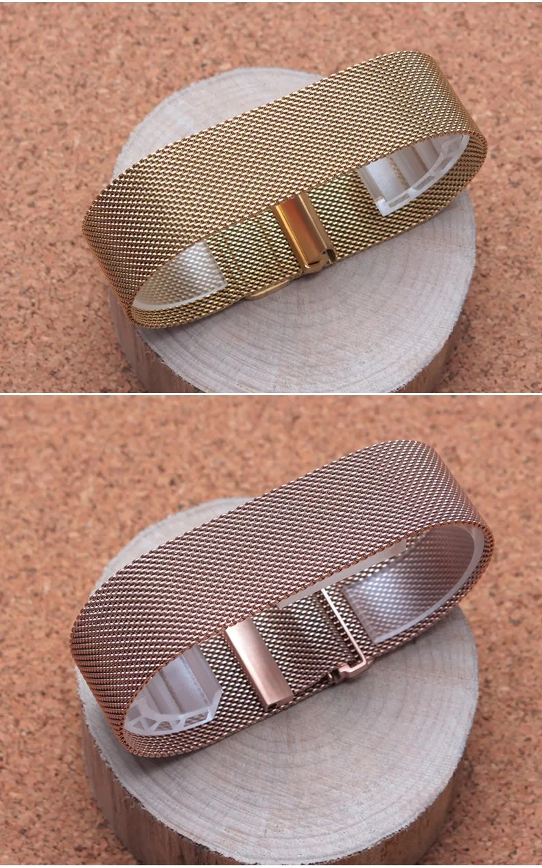 Нержавеющая сталь Milanese Loop Металла Смарт-часы ремешок для галечный время круглые часы magetic Синтетическое закрытие волос Миланского группа спортивный ремешок