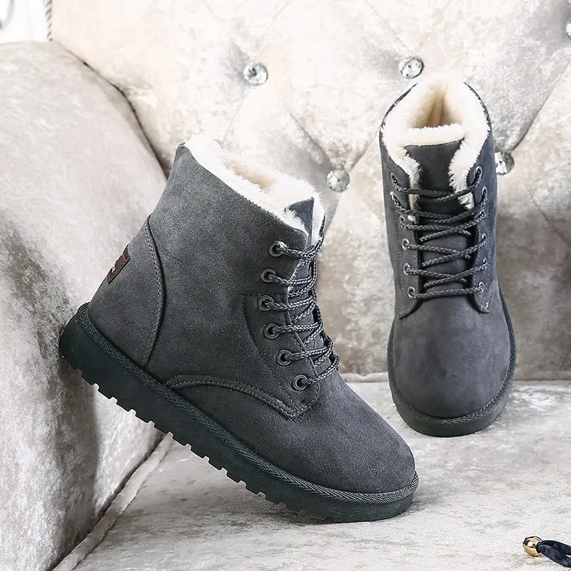 Grey Shoes Ariari/зимние женские ботинки; очень теплые зимние ботинки; женские замшевые ботильоны; женская зимняя обувь; Плюшевые пинетки; женская обувь - Цвет: Grey Shoes