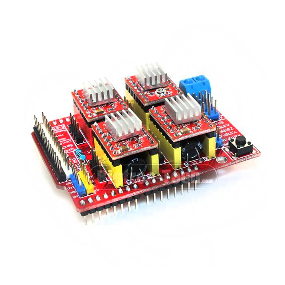 Плата Расширительная для ЧПУ Arduino V3.0 гравер + 4 драйвера шагового двигателя A4988 с