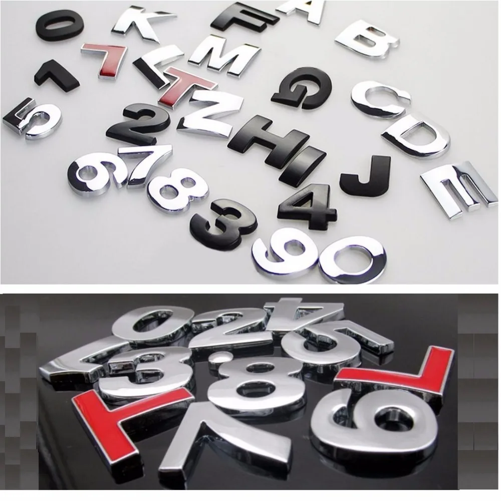 

DIY Letters Words Number Free Combination Badges Emblems Sticker Decals Decoration Emblem for Audi Toyota Honda Volkswagen etc
