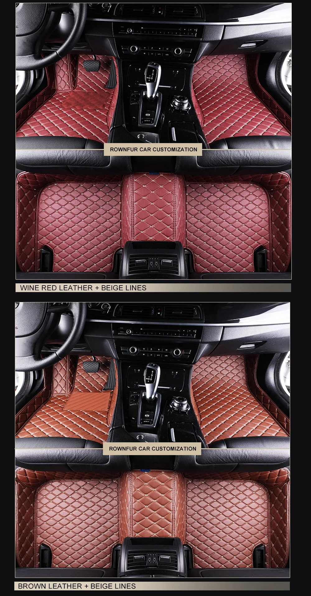 AUTOROWN Кожаные коврики для Toyota Land Cruiser 100/120/200 Аксессуары в салон машины 3д коврики для авто из эко-кожи Коврики для тойота ленд крузер 100/120/200 Водонепроницаемые Ковры из экокожи для Land Cruiser