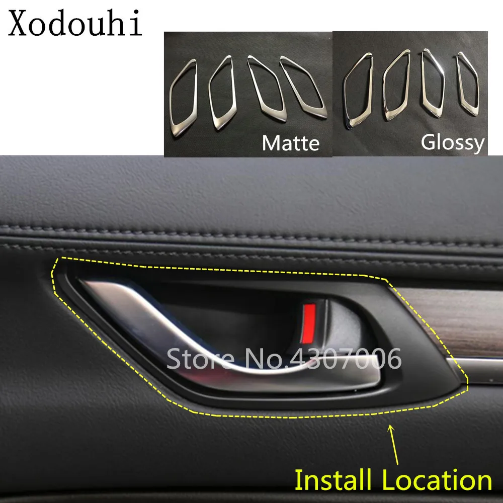 

Car Styling Cover Detector Stick Trim ABS Matte Car Door Inner Built Handle Bowl 4pcs For Mazda CX8 CX-8 2017 2018 2019 2020